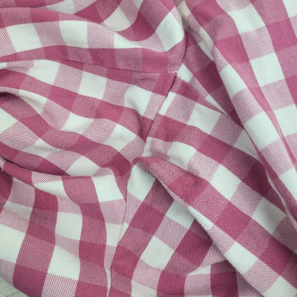 Time and Tru pink white gingham check capri pants zip front pockets pinup 18 - Picture 9 of 11